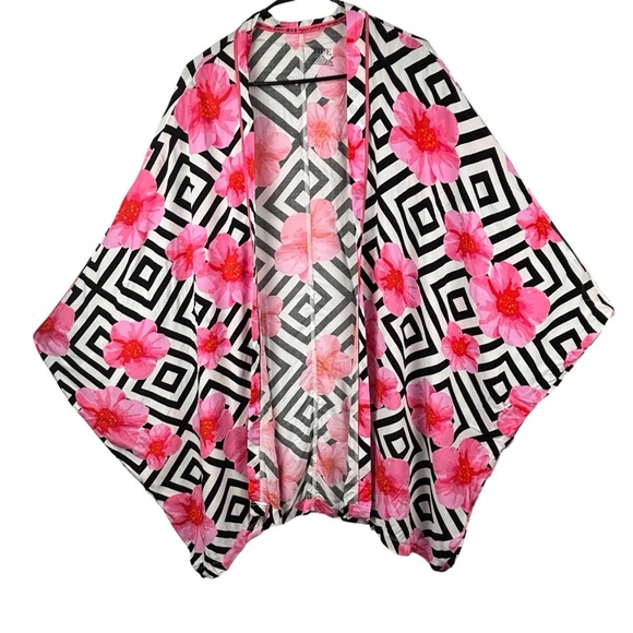NWT Hue Flower Pop Sleep Kimono Wrap Size L/XL - Picture 2 of 10